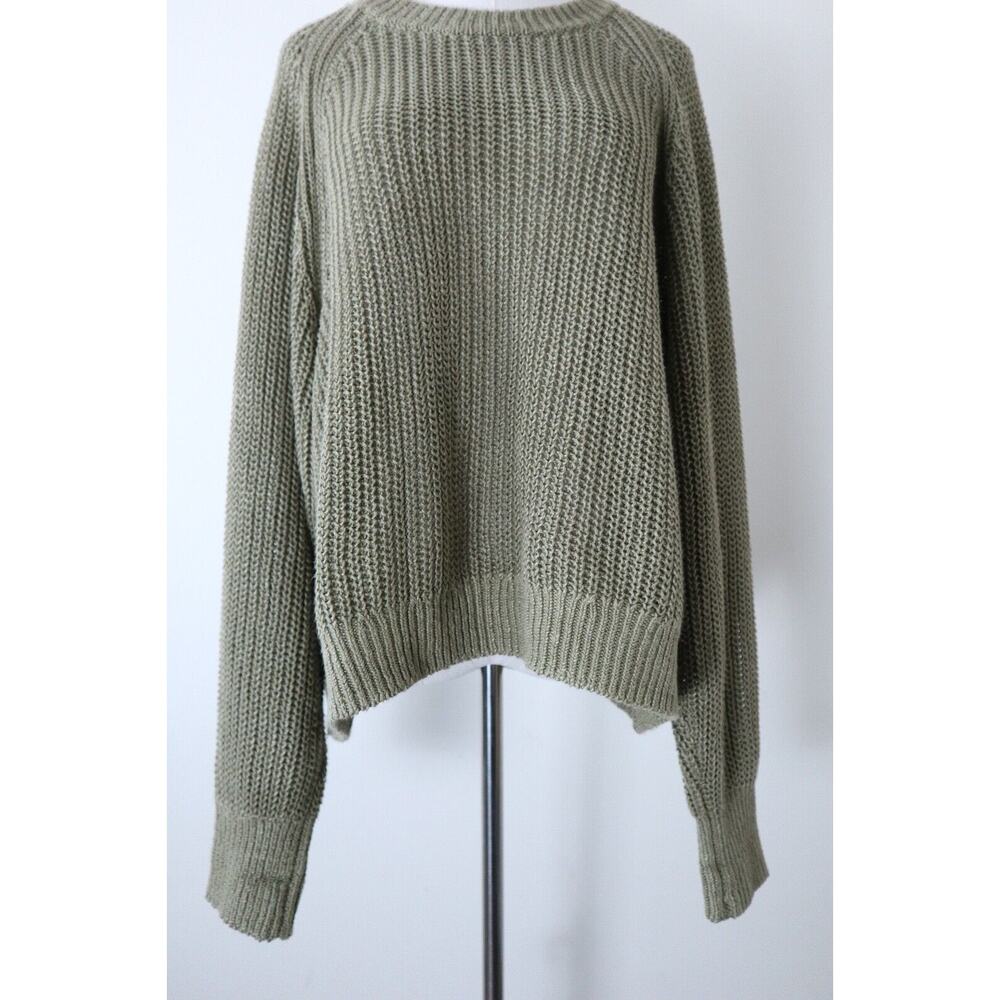 Apiece Apart Size XL Tara Linen Knit Sweater Raglan Sleeve Pullover Green - Picture 3 of 12